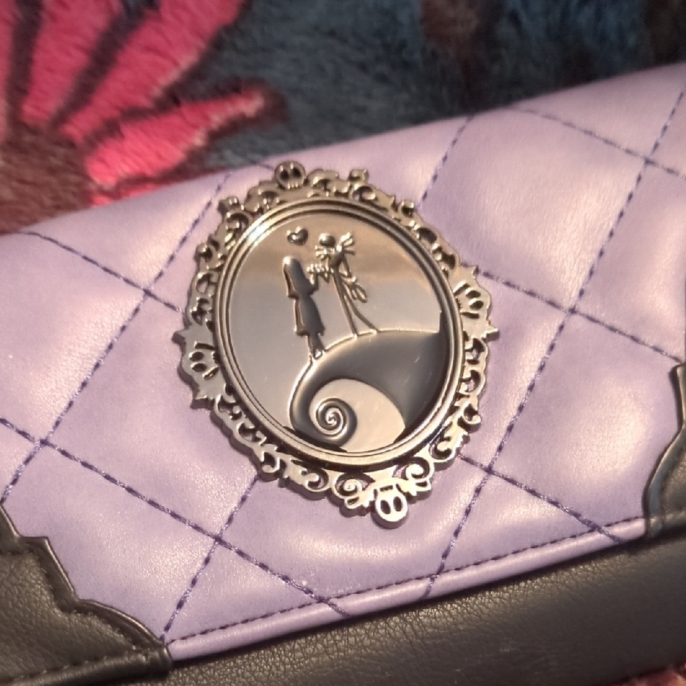 Nightmare Before Christmas Quilted Style Wallet with Metal Accent Jack Sally - Picture 5 of 10